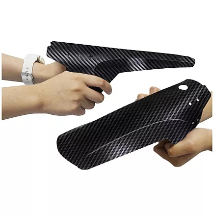 Universāls MTB velosipēda dubļusargu komplekts priekšai un aizmugurei 24–28 collu, melns