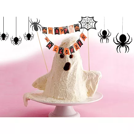 Halloween decoration for a cake cupcake picker topper garland paper