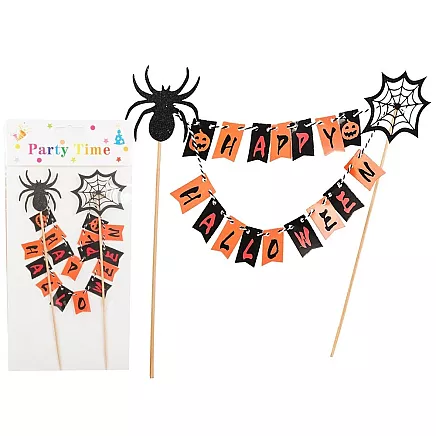 Halloween decoration for a cake cupcake picker topper garland paper