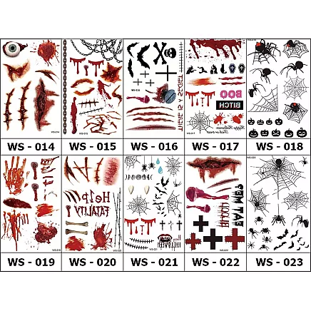 Tattoos halloween fake realistic washable temporary disguise blood