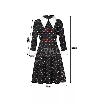 Dress wednesday addams costume kids halloween disguise 135