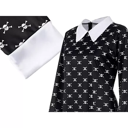 Wednesday Addams Childrens Halloween Costume Dress, 135-145 cm