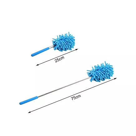 Dirt broom brush telescopic long folding microfibre