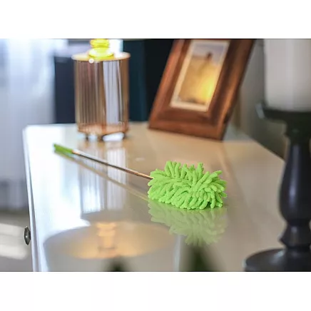 Dirt broom brush telescopic long folding microfibre