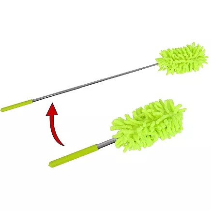 Dirt broom brush telescopic long folding microfibre