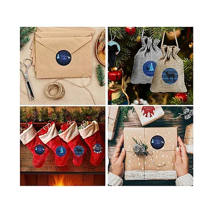 Christmas decorative stickers on roll of 500 pieces merry christmas