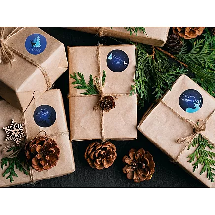 Christmas decorative stickers on roll of 500 pieces merry christmas