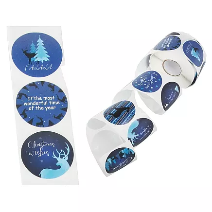 Christmas decorative stickers on roll of 500 pieces merry christmas