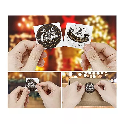 Dekoratīvās Ziemassvētku uzlīmes uz ruļļa 500 gab., krāsainas