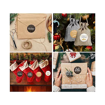 Dekoratīvās Ziemassvētku uzlīmes uz ruļļa 500 gab., krāsainas