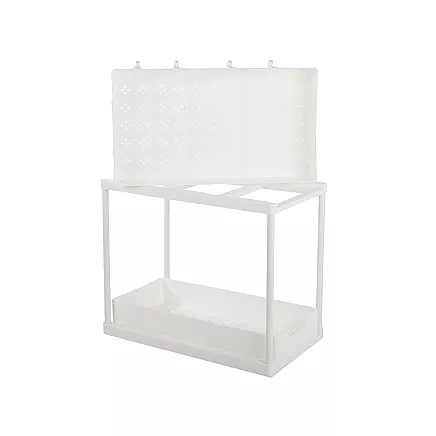 Izvelkamais garšvielu plaukts virtuves organizators ar 2 plauktiem, balts