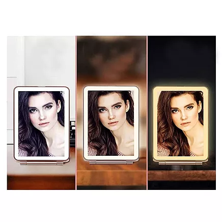 Led illuminated make-up mirror folding travel mirror