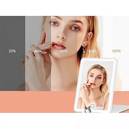 Led illuminated make-up mirror folding travel mirror