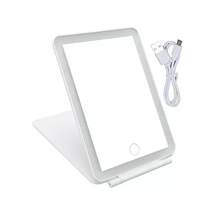 Led illuminated make-up mirror folding travel mirror