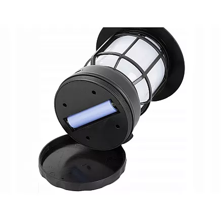 LED kempinga lampa, lukturis ar akumulatoru, USB, āra, ar āķi, Melns