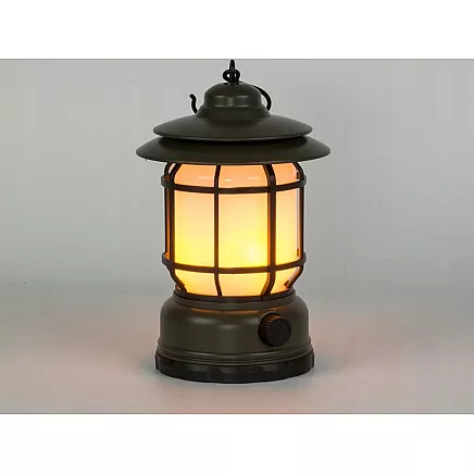 LED kempinga lampa, lukturis ar akumulatoru, USB, āra, ar āķi, Haki krāsa