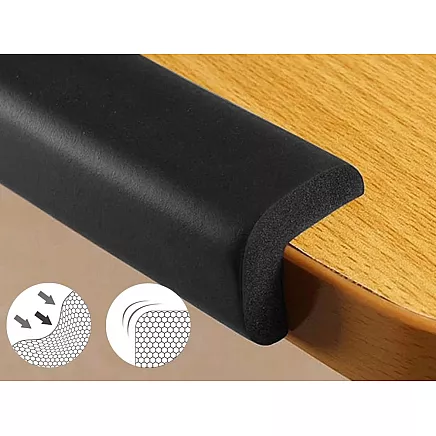 Mīksta aizsargājoša putu lente mēbeļu stūriem un malām, 2m, melna
