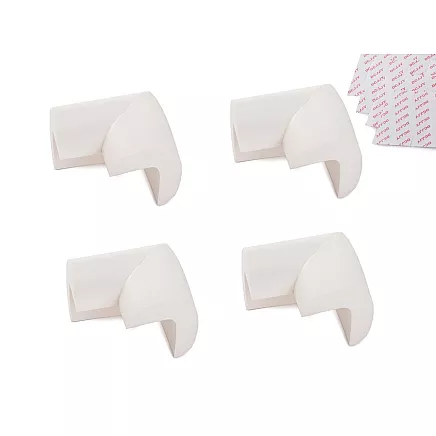 Foam corner protector for furniture corners white stickers x4