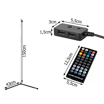 Floor corner rgb led nightstand lamp for bedroom application 1.5