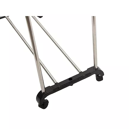 Wardrobe mobile coat rack double shelf rack on wheels