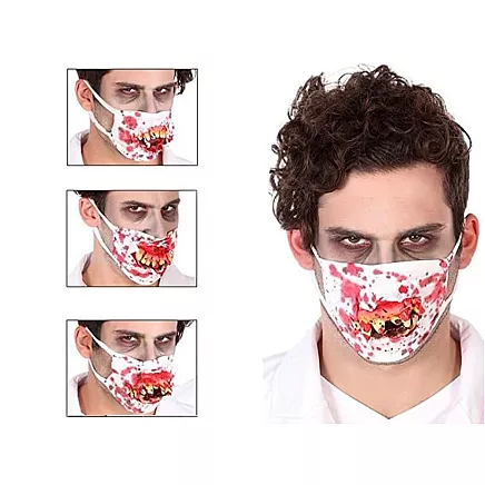 Briesmīga Helovīna maska ar asiņainiem zobiem kostīmam