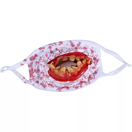 Briesmīga Helovīna maska ar asiņainiem zobiem kostīmam