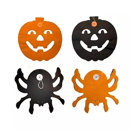Decorative garland halloween pumpkin/spider paper long 3 metres