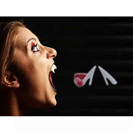 Vampire dracula werewolf kit halloween false teeth with fake blood