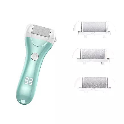 Electric heel file pumice stone cutter set 3 rollers lcd