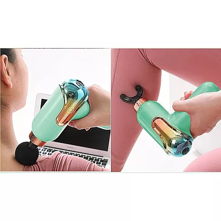 Mini Masāžas Pistole Jaudīga Pārnēsājama + 4 Uzgaļi