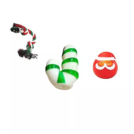 Set of dog toys dog chew tugger 3 pcs mix toy holiday gift