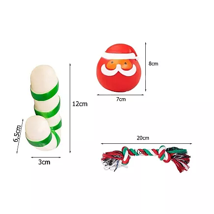 Set of dog toys dog chew tugger 3 pcs mix toy holiday gift