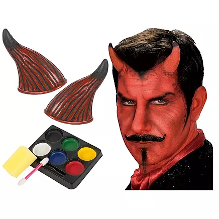 Face makeup devil kit for halloween makeup horns disguise