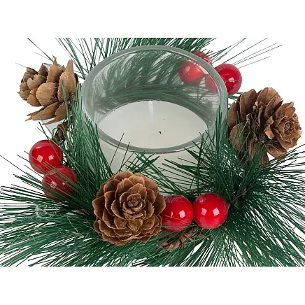 Decorative candles in glass candles wreath set for christmas 2 pcs