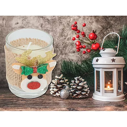 Scented candles in glass candles reindeer christmas set 2 pcs