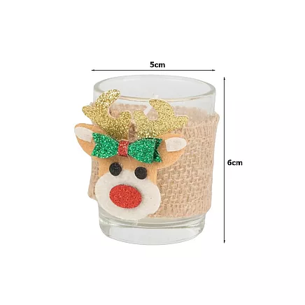 Scented candles in glass candles reindeer christmas set 2 pcs