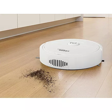 Automātiskais bezvadu grīdas tīrīšanas robots ar spēcīgu sūkšanu, balts
