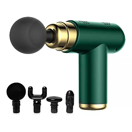 Mini masāžas pistole muskuļiem, jaudīgs pārnēsājams masieris, zaļa