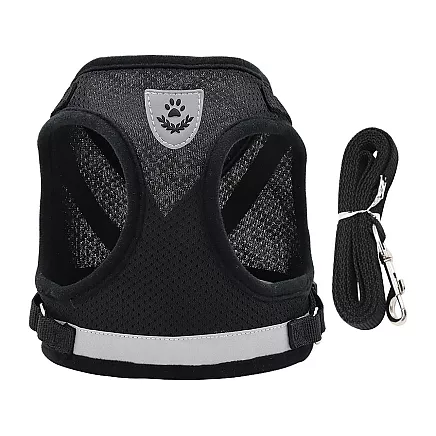 Bezspiediena pastaigu iejūgs suņiem kaķiem trušiem XS reflektors