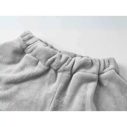 Warm womens pyjamas two-piece with hood soft plush short m