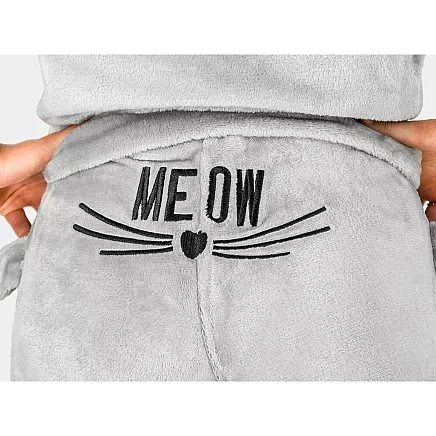 Warm womens pyjamas two-piece with hood soft plush short m