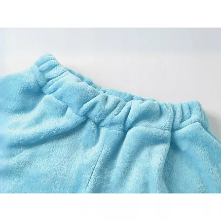 Warm womens pyjamas two-piece with hood soft plush short m