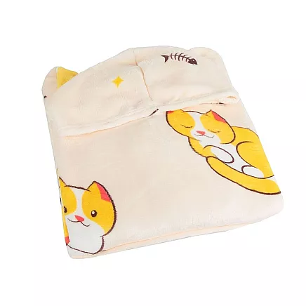 Warm sweatshirt cat blanket oversize xxl 2in1 thick fur soft with hood