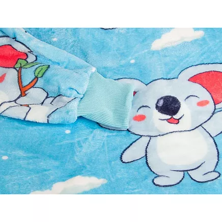 Silts oversize džemperis-sega Koala 2-in-1 ar kapuci, zils