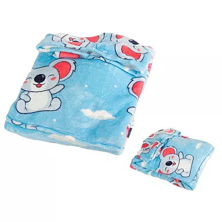 Silts oversize džemperis-sega Koala 2-in-1 ar kapuci, zils