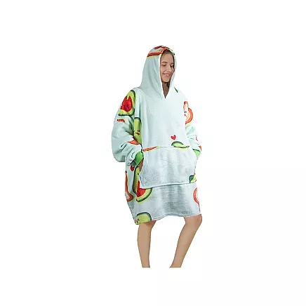 Warm avocado sweatshirt oversize blanket xxl 2in1 thick faux fur soft with hood