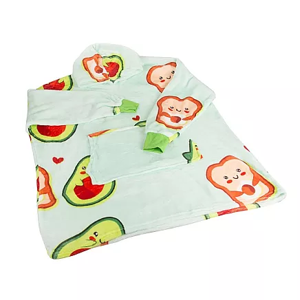 Warm avocado sweatshirt oversize blanket xxl 2in1 thick faux fur soft with hood