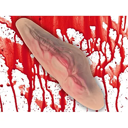 Fake cut throat wound with 10ml of fake blood halloween accessory