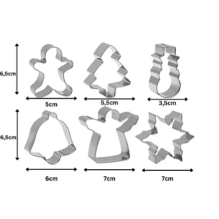 Baking tray 6 pieces christmas gingerbread men set steel
