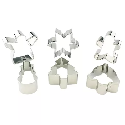 Baking tray 6 pieces christmas gingerbread men set steel